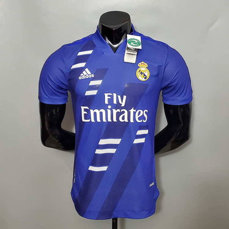 Real Madrid Soccer Shirt 20-21 Blue Soccer Jersey Player Version -