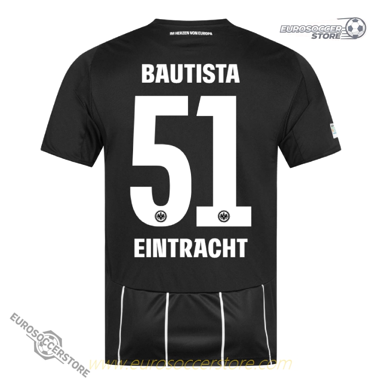 The 25-26 Champions League version of Eintracht Frankfurt's jersey with BAUTISTA 51 on it.