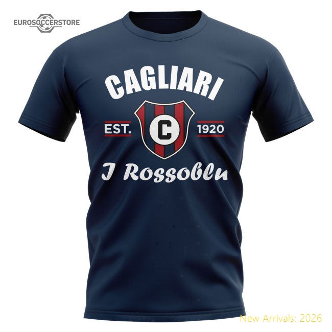 Supporter Fan-Favorite Cagliari Established Football T-Shirt (Navy)