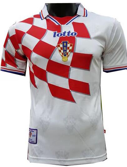 Match Quality Croatia Home 1998 Retro Soccer Jersey Shirt