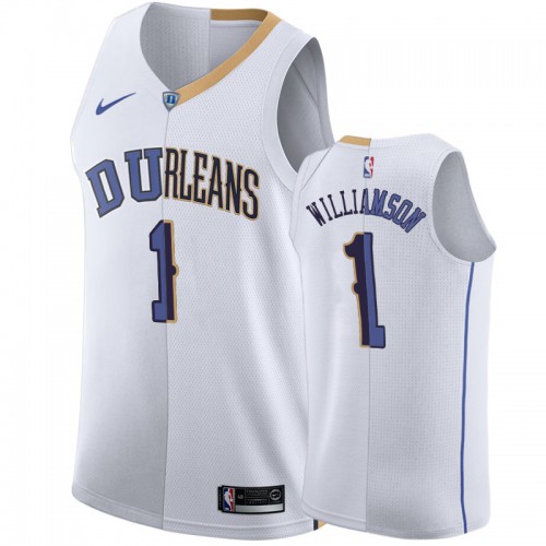 Nike Pelicans White Zion Williamson #1 Jersey - Reasonably Priced