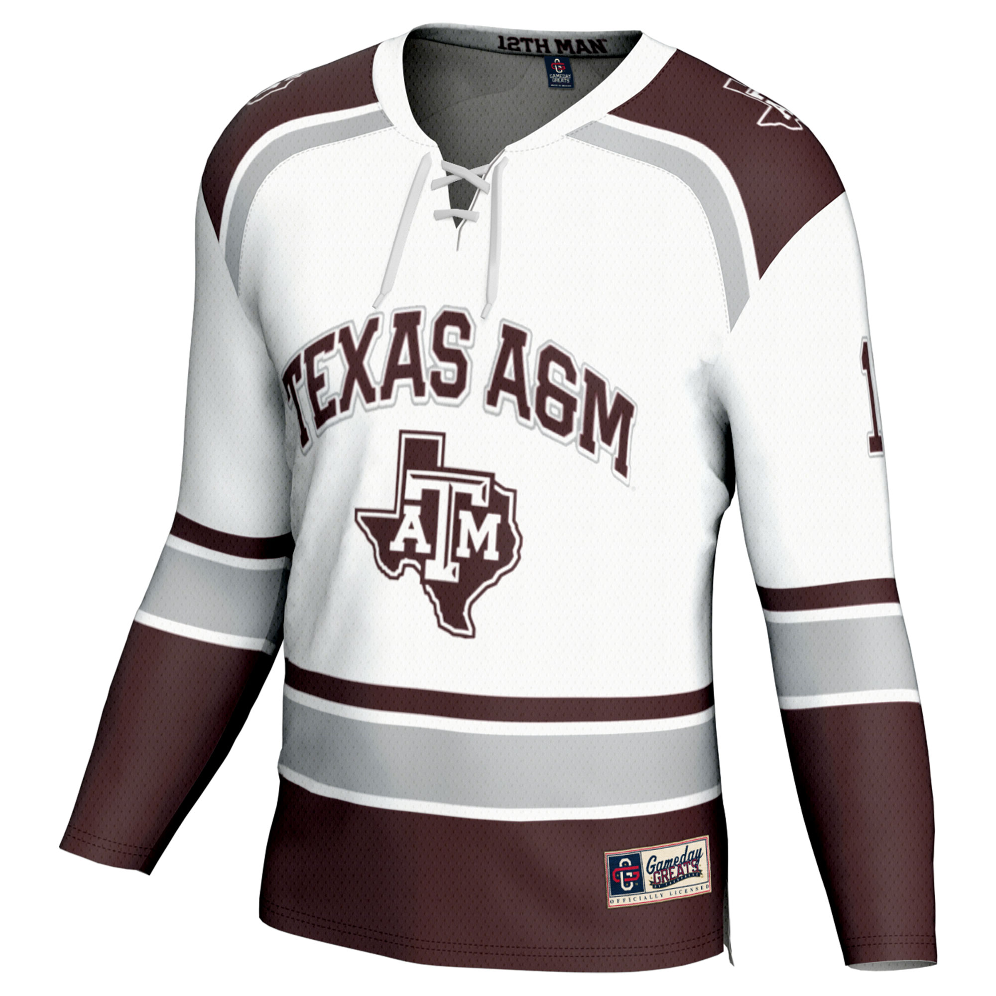 [DDG] Texas A&M Aggies GameDay Greats Unisex Hockey Fashion Jersey - White