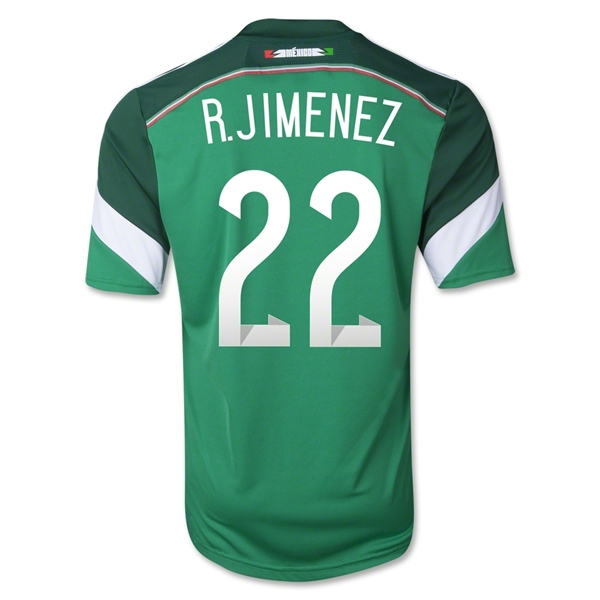 2014 Mexico 22 RJIMENEZ Home Green Soccer Jersey Shirt - Official