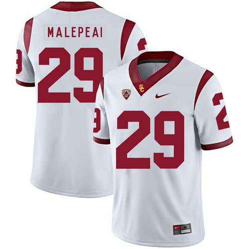 Men's None White 2024 team authorized Vavae Malepeai #29 away jersey