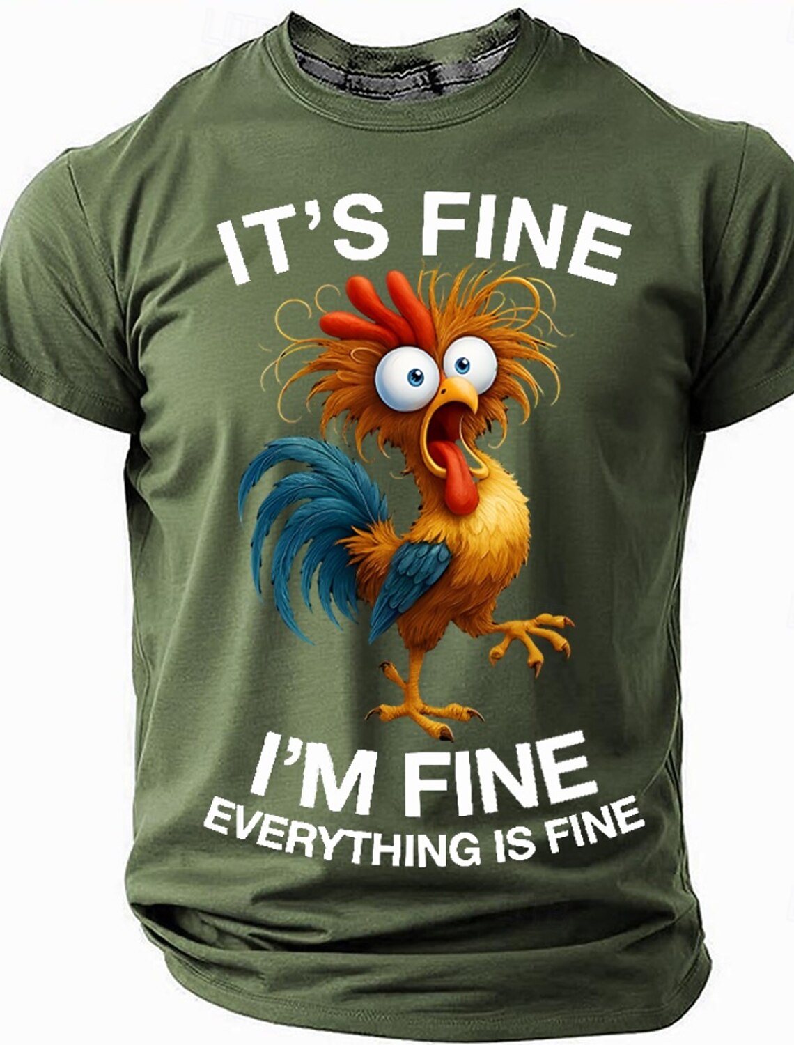 Men's Rooster Funny Slang T Shirt Short Sleeve T shirt 3D Print Crew Neck Shirt Fashion Daily Street Daily Black Red Blue Summer Spring Clothing Apparel S M L XL XXL XXXL