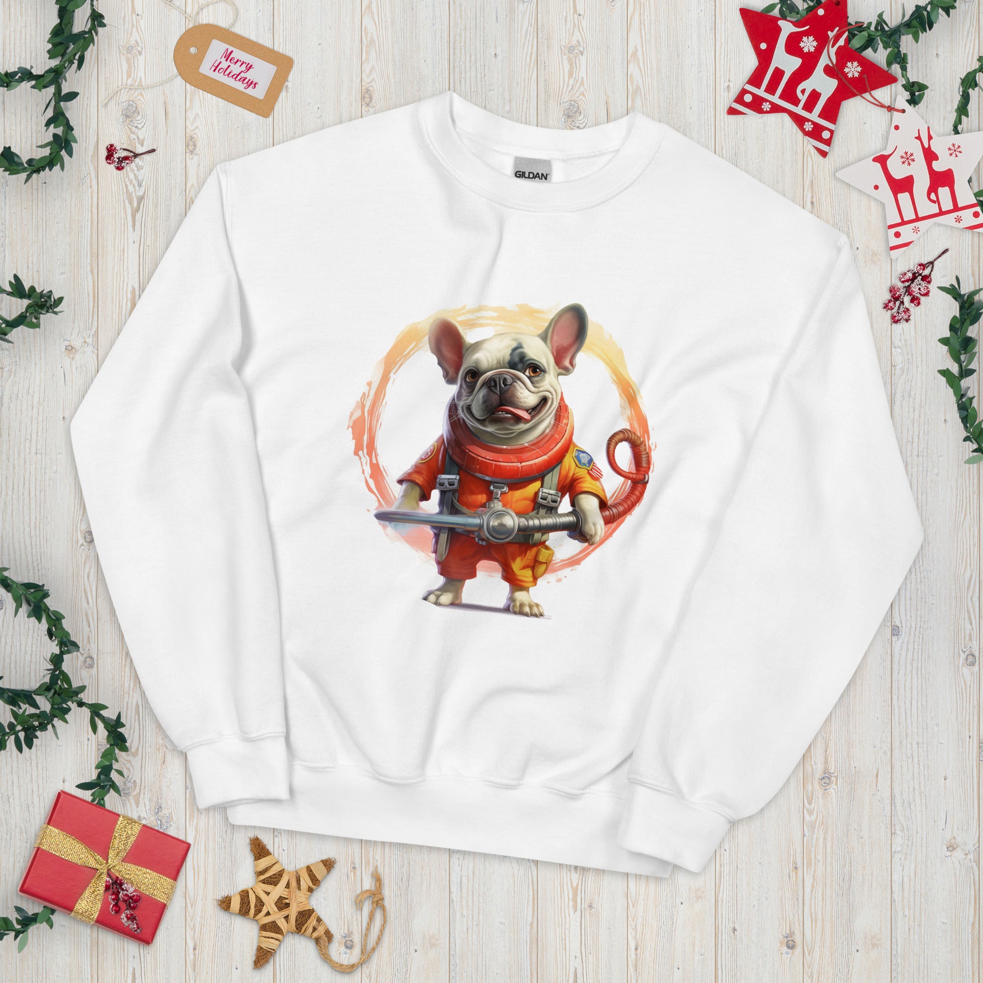 French Bulldog Neurofire French Bulldog Firefighter Inspired Crew Neck