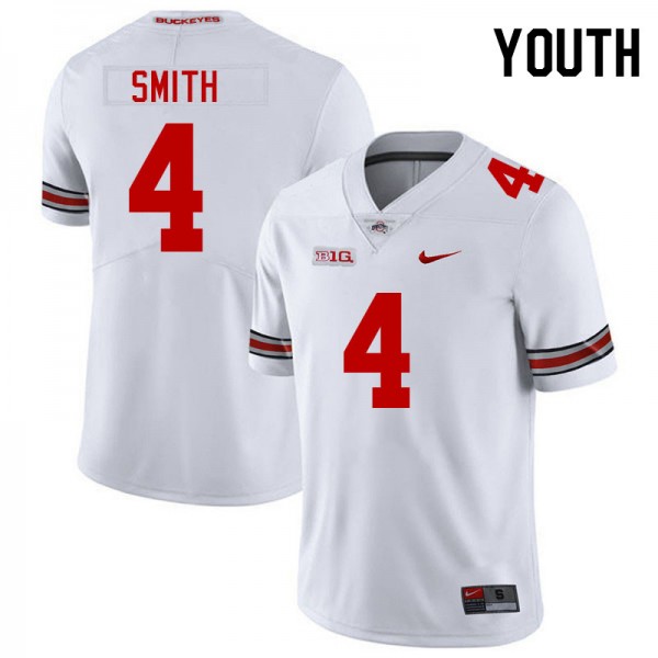 Youth Ohio State Buckeyes #4 Jeremiah Smith White Nike Stitch Jersey