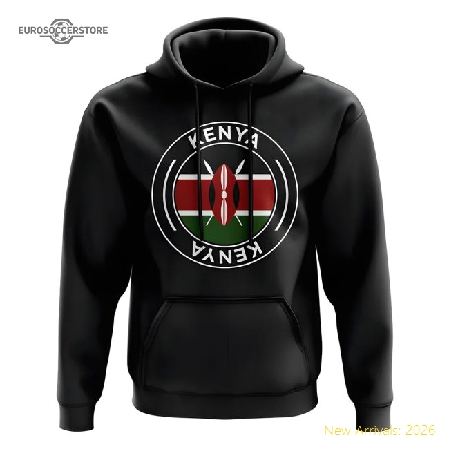 Kenya Football Badge Hoodie (black) - Affordable - World Cup Edition