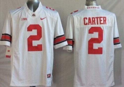 Men's Ohio St Buckeyes White 2014 comfortable Cris Carter #2 durabl