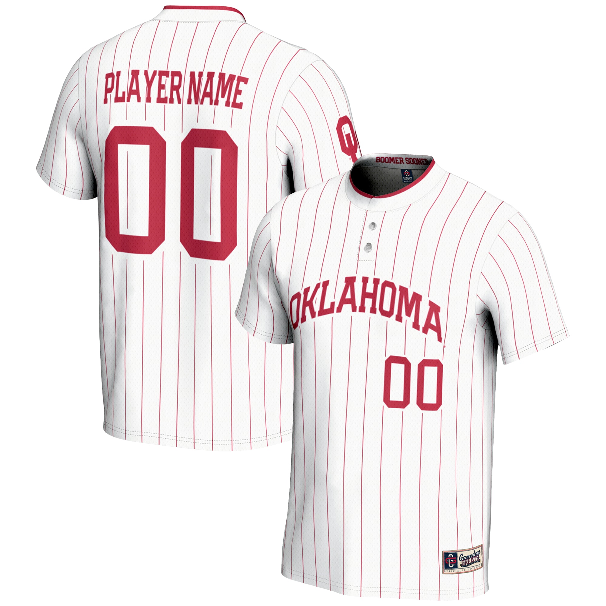 [NJP] Oklahoma Sooners GameDay Greats NIL Pick-A-Player Lightweight Softball Jersey - White