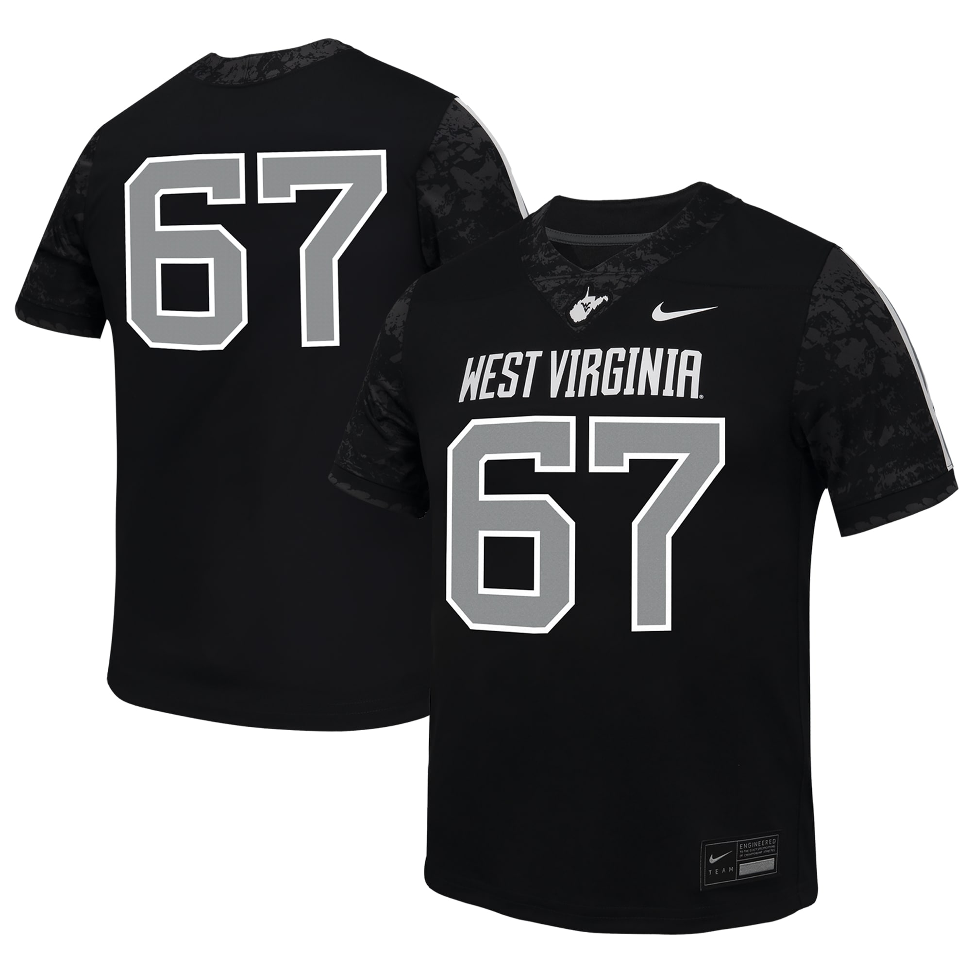 [NJP] West Virginia Mountaineers Youth Untouchable Replica Game Jersey - Black