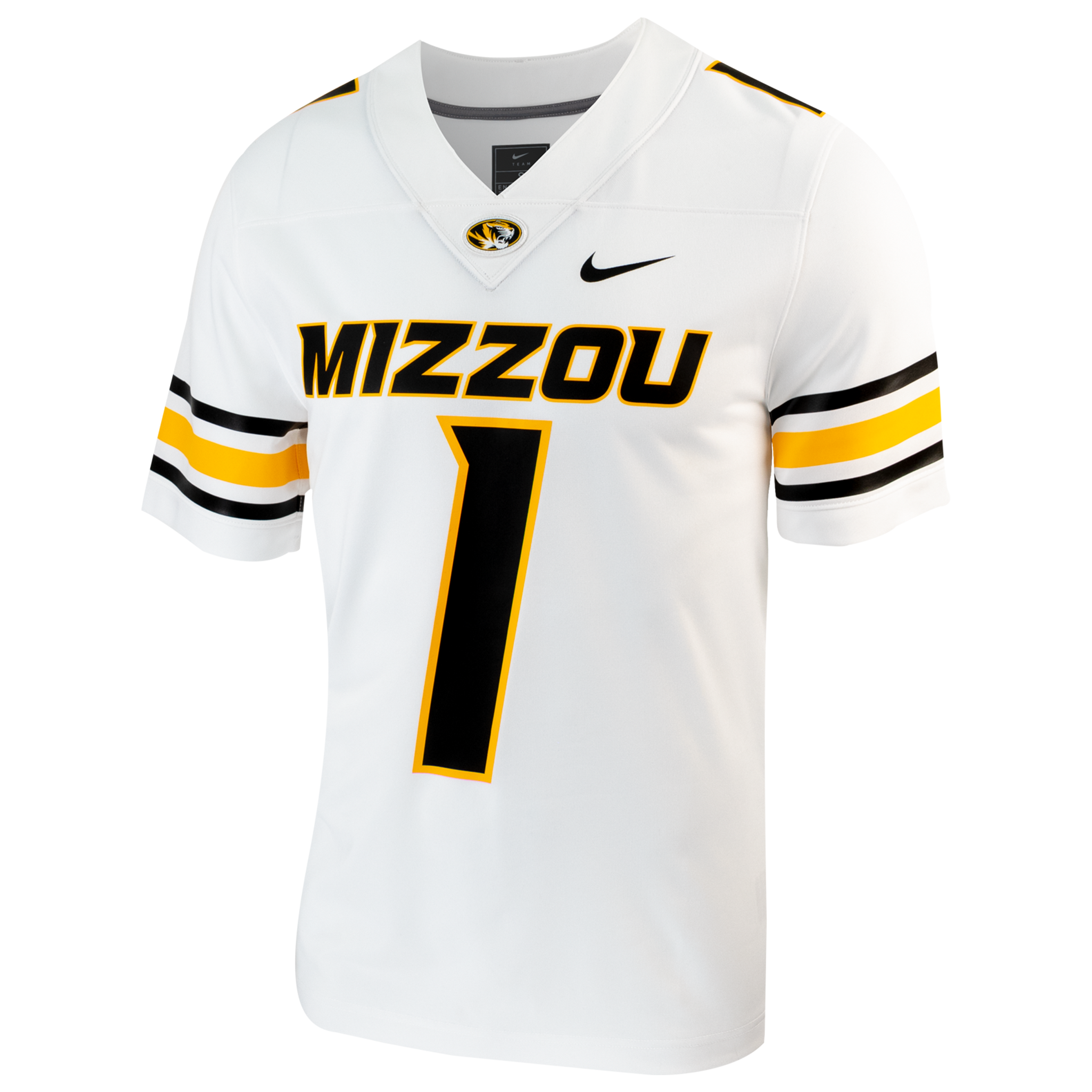 Missouri Tigers #1 Football Jersey - White | Stadium Series 26/27 Season