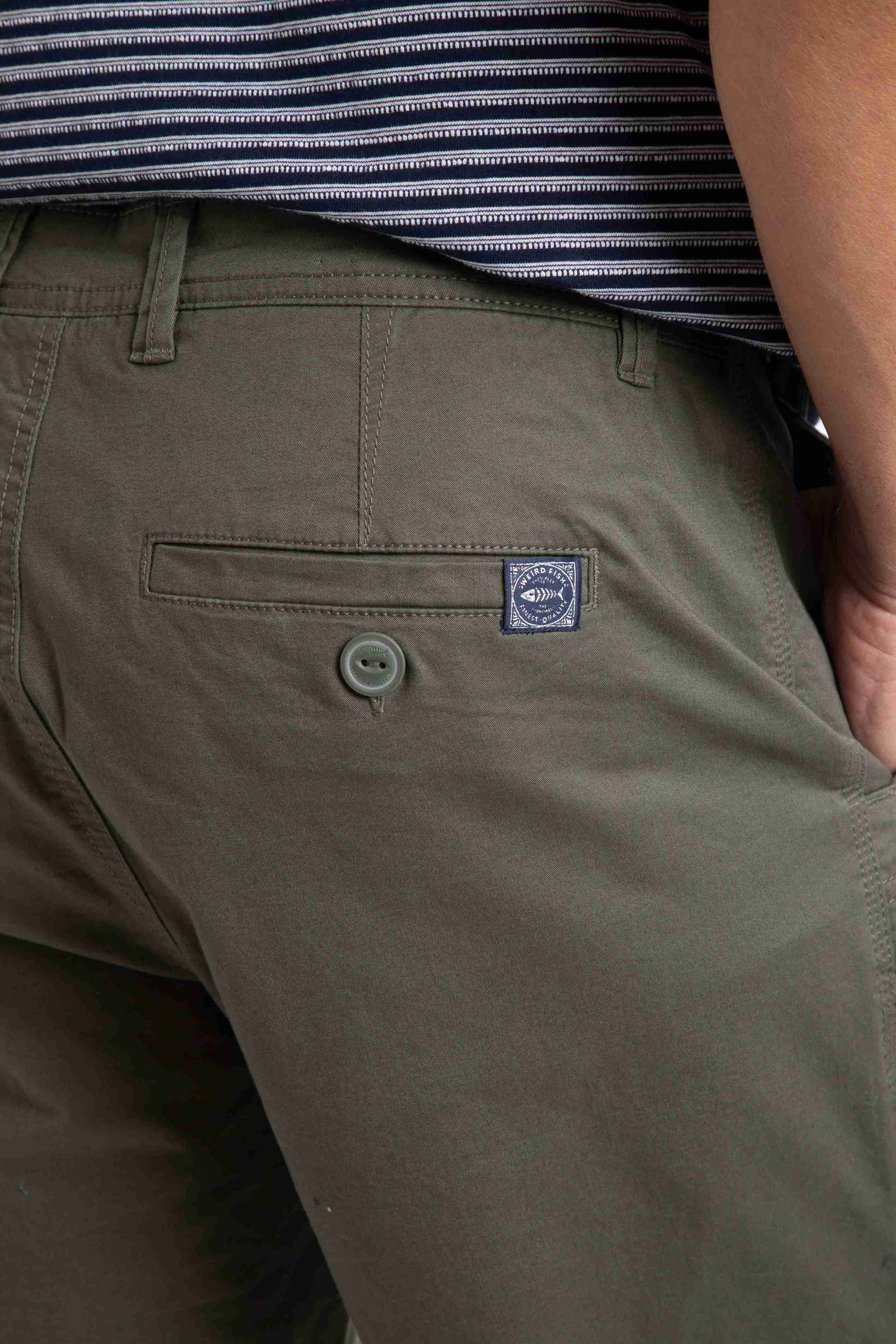 Rayburn Cotton Flat Front Shorts Dark Olive