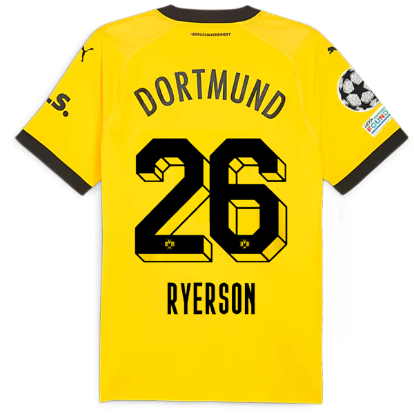 Borussia Dortmund Patches 2023-2024 UCL Home Jersey – Authentic Shirt