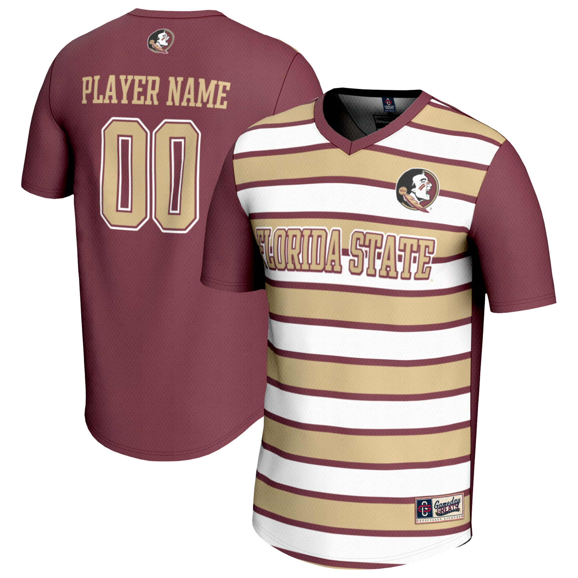 [NJP] Florida State Seminoles GameDay Greats Youth NIL Pick-A-Player Collegiate Women's Soccer Lightweight Fashion Jersey - Garnet/Gold