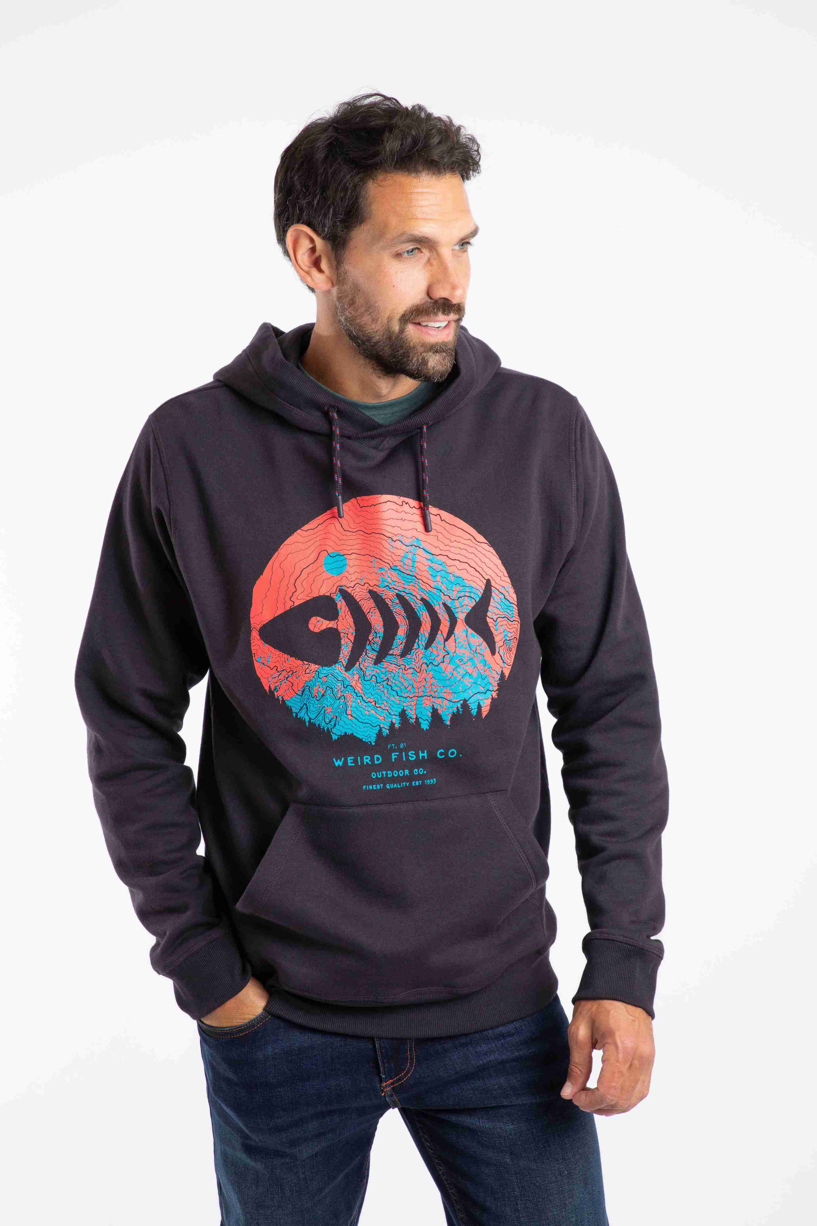 Bryant Front Print Graphic Popover Hoodie Midnight