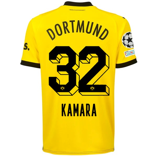 Borussia Dortmund Kamara 2023-2024 UCL Home Jersey – Authentic Shirt