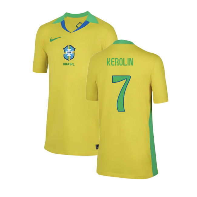 2025-2026 Brazil Womens Team Home Shirt (Kids) (Kerolin 7)