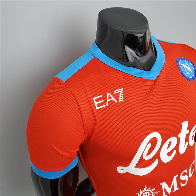 Napoli 21-22 Away Red Soccer Jersey Football Shirt Player Version -