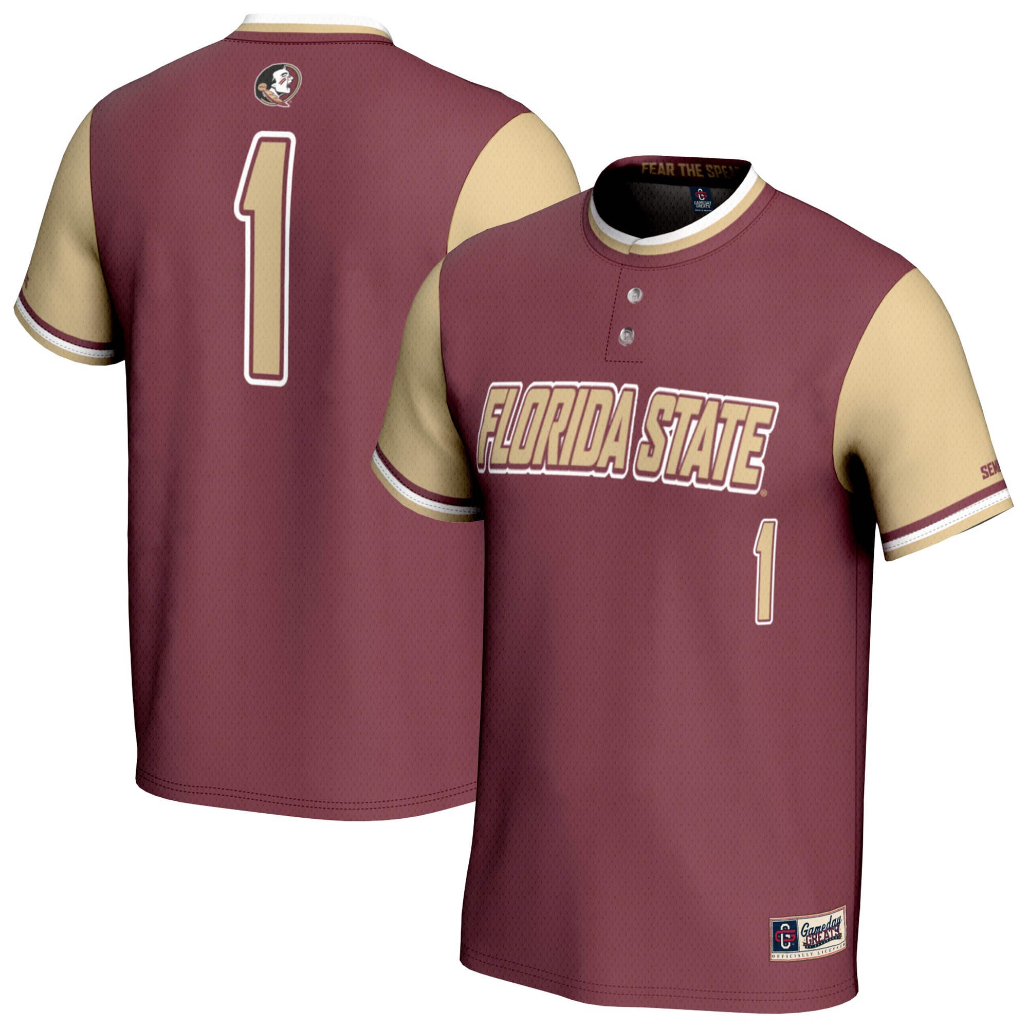 [NJP] Florida State Seminoles GameDay Greats Unisex Lightweight Softball Fashion Jersey - Garnet