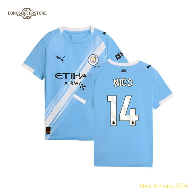 Safe Kids Man City Nico Jersey 2025-2026 Moisture-wicking
