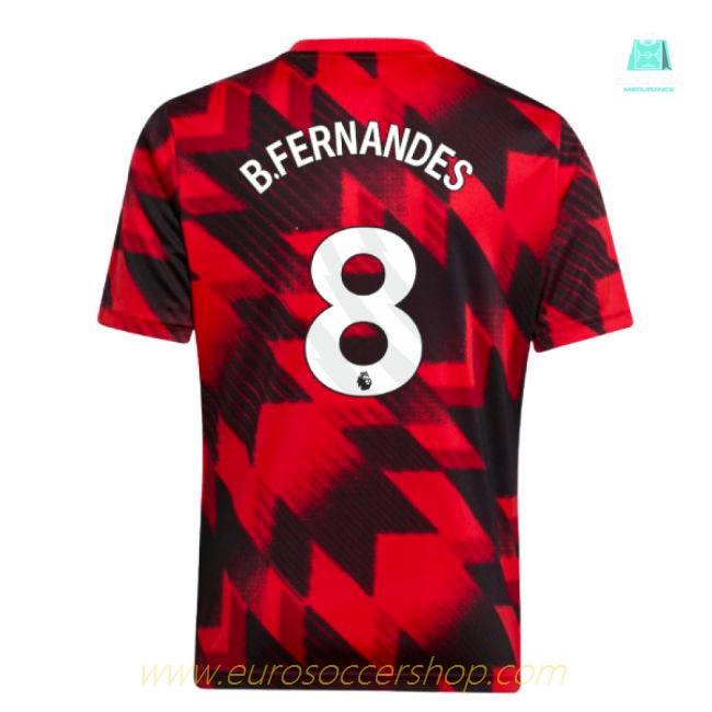 2025-2026 Man Utd Pre-Match Shirt (Red) - Kids (B.Fernandes 8)