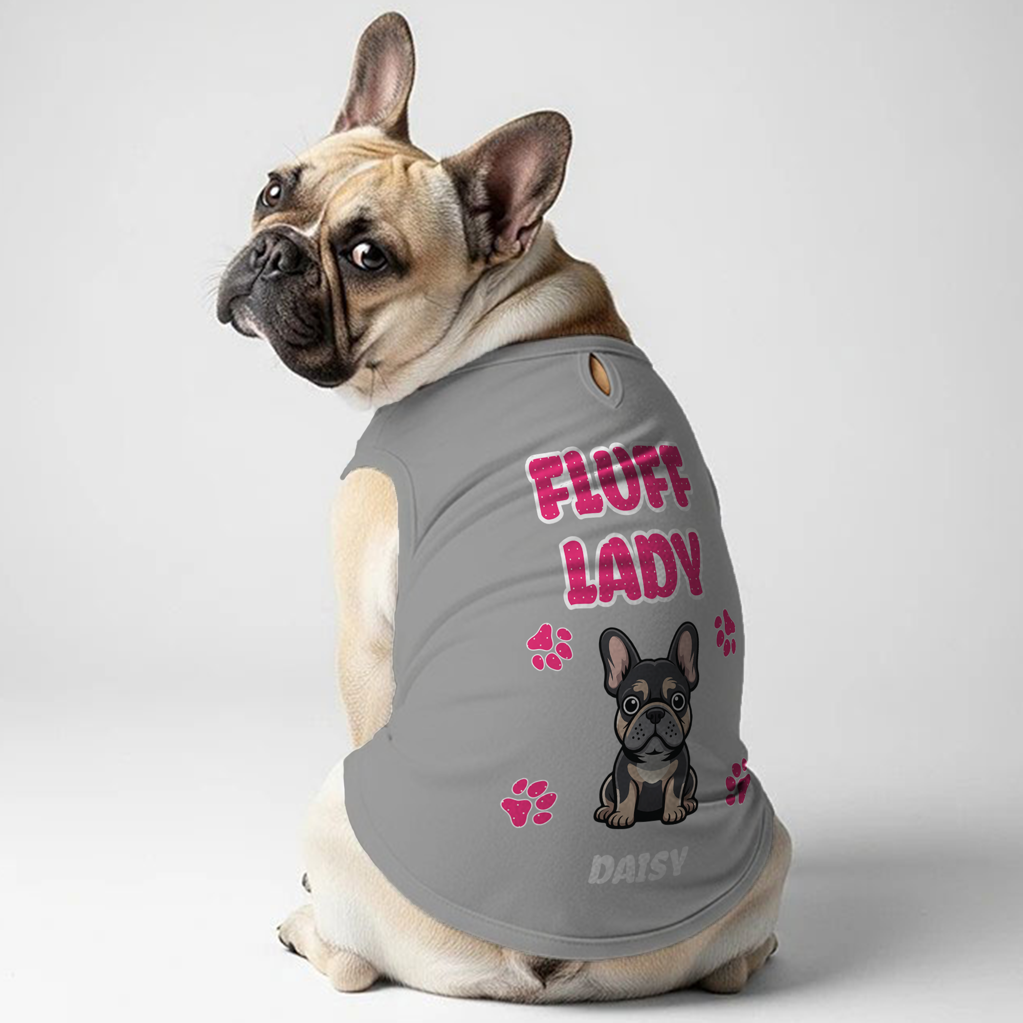 Fluff Lady - Personalized Frenchie Shirt | Custom Dog T-Shirt for French Bulldogs