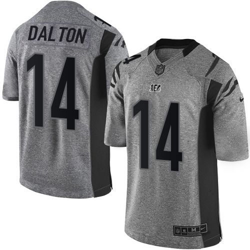 NFL CIN Bengals #14 Andy Dalton Gray Limited Jersey - Authentic Qua...