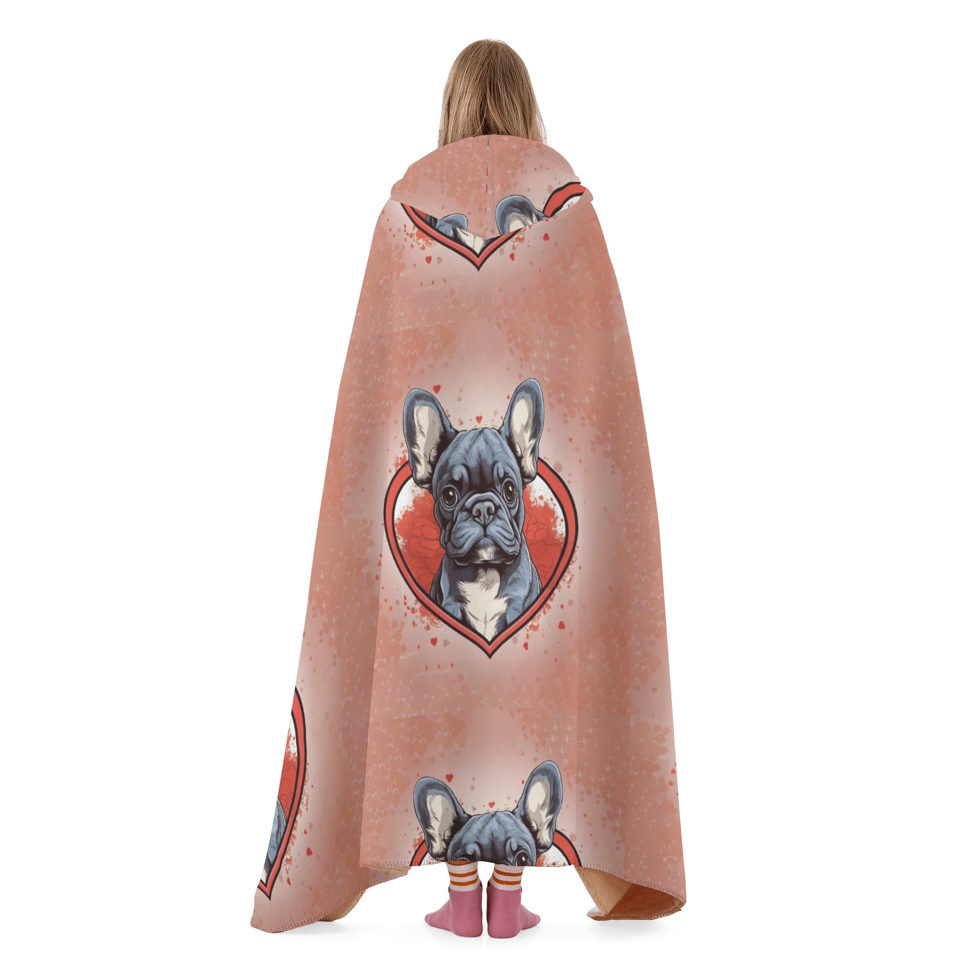 Frenchie Love - Everyday Hooded Blanket Indoor Comfort | Comfy Fit