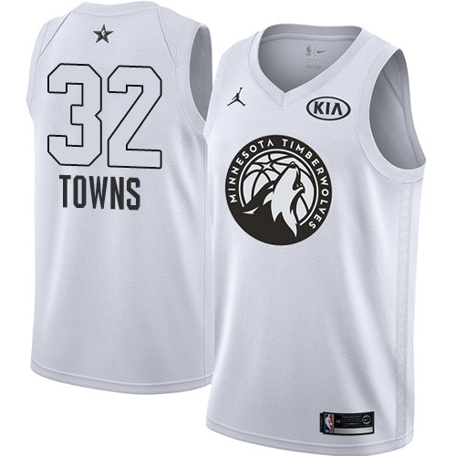Nike Minnesota Timberwolves #32 Karl-Anthony Towns White Youth NBA Jordan Swingman 2018 All-Star Game Jersey Youth