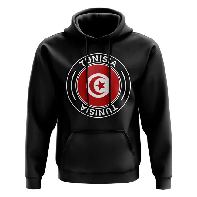 Championship Tunisia Football Badge Hoodie (Black) Match-Ready