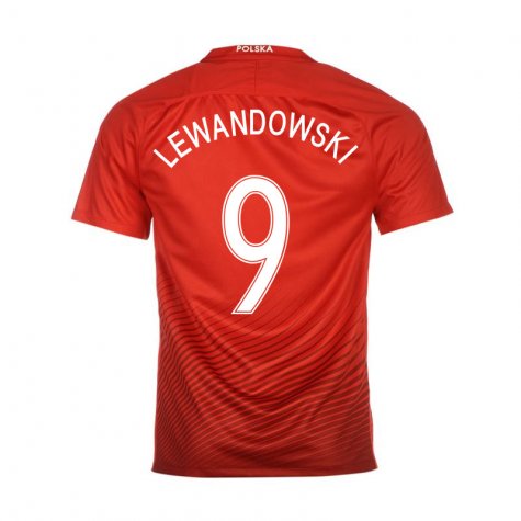 Breathable Poland Away 2016 Lewandowski 9 Soccer Jersey Shirt