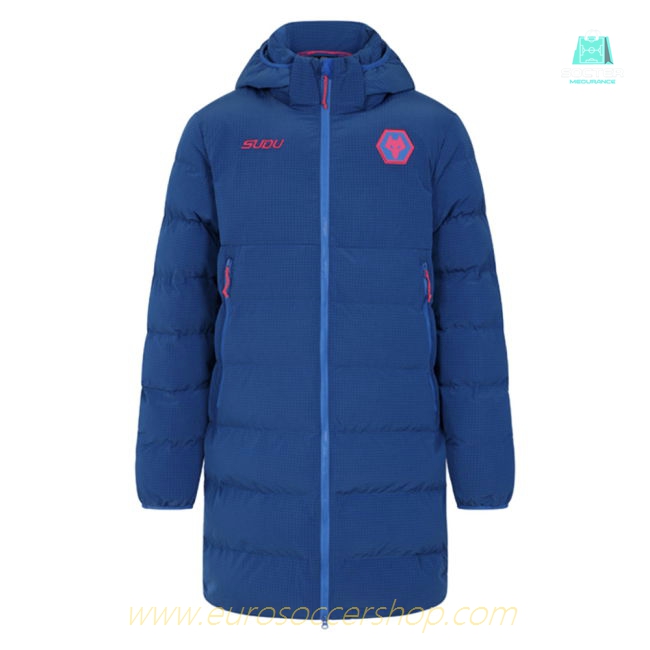 2025-2026 Wolves Training Long Bench Jacket (Lapis Blue)