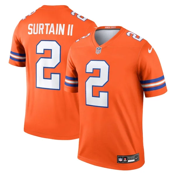 None Patrick Surtain  Jersey - Orange | NFL Player Jersey | NFL Footba