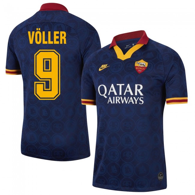 201920 AS Roma Third Navy 9 Voller Shirt - Official Replica 5925
