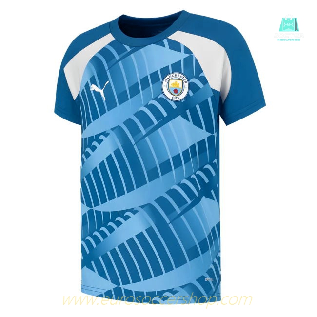 2023-2024 Man City Pre-Match Jersey (Lake Blue) - Kids
