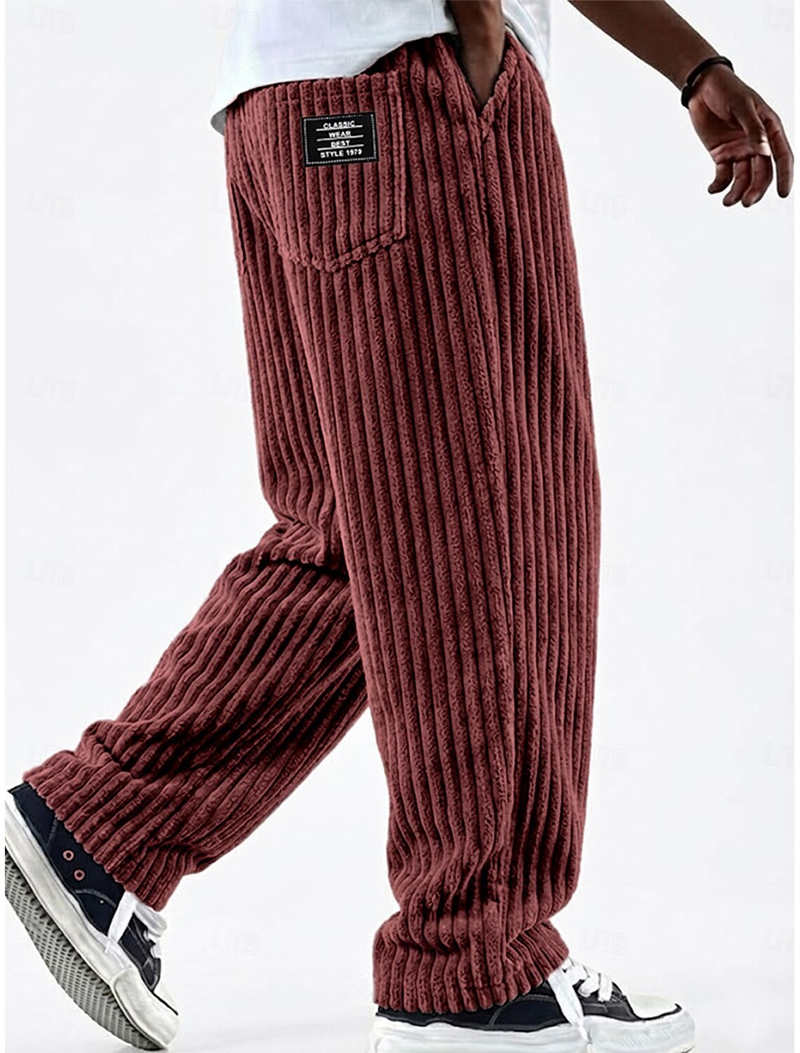 Men's Shorts Casual Corduroy Pocket Elastic Waist Simple Plain Comfort