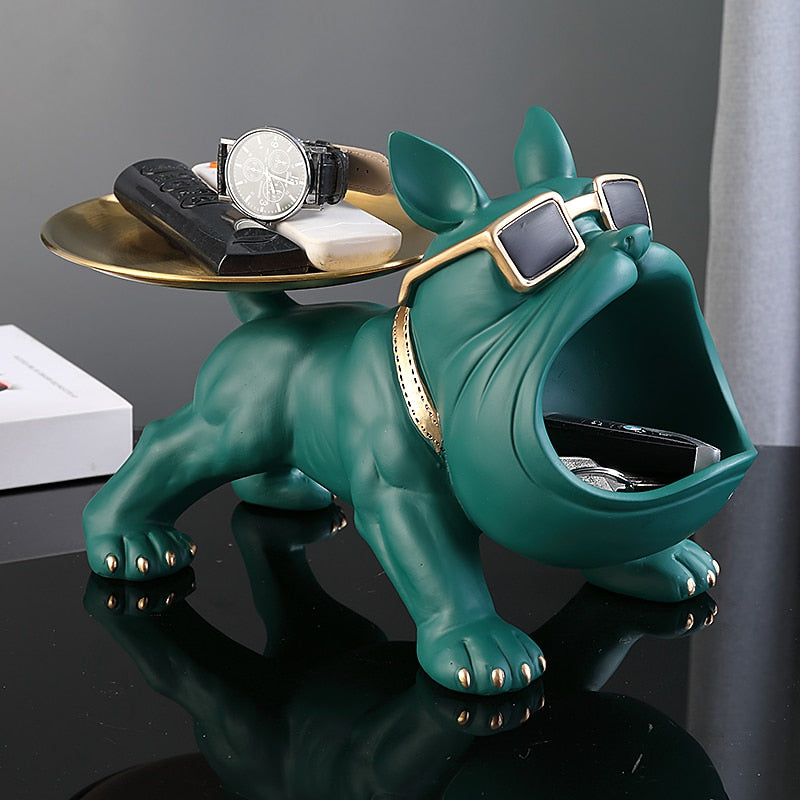 Bulldog Big Mouth Resin Sculpture With Tray Indoor Use | Comfort Fit