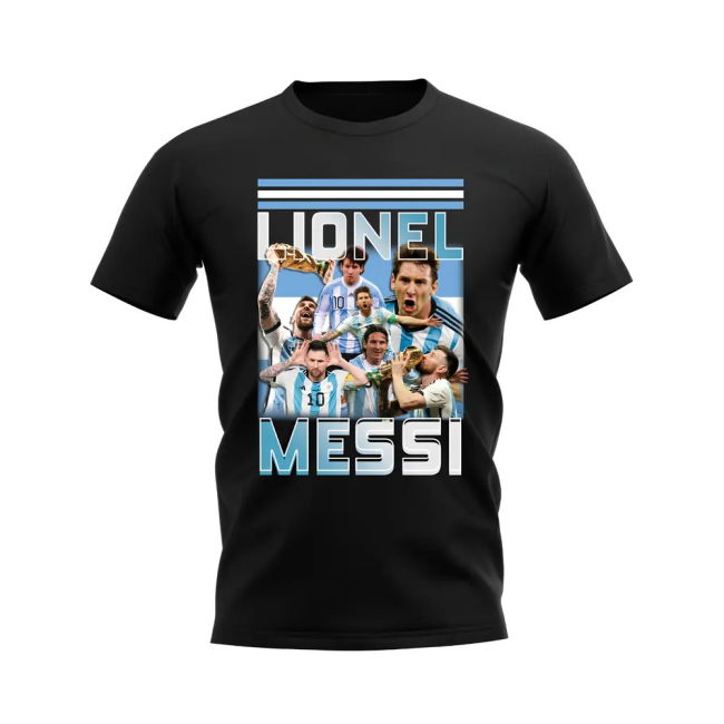 Premium-Quality Lionel Messi Bootleg T-Shirt (Black) Collector'S-Item
