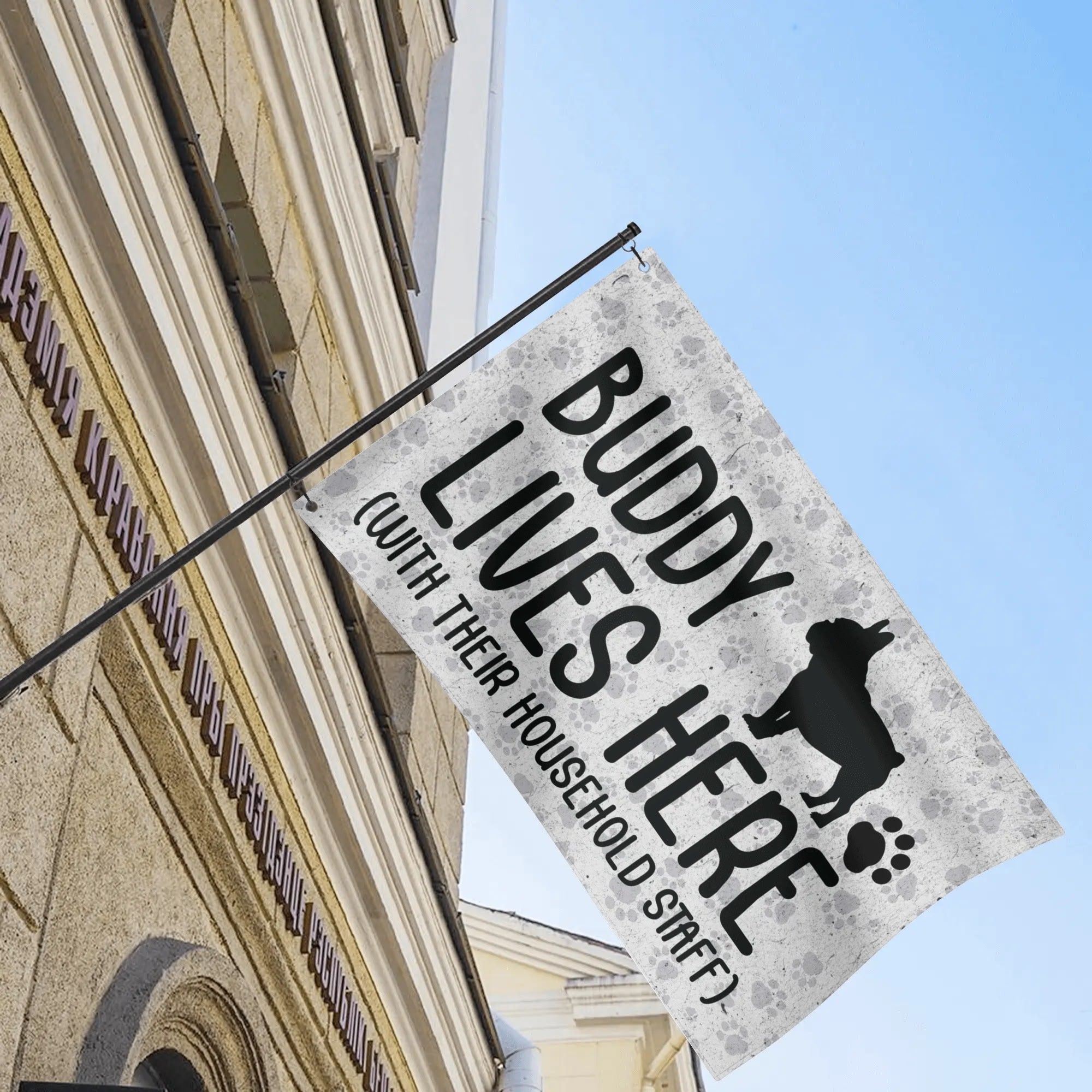 Cozy Personalized French Bulldog Garden Flag With Frenchie Name for Pet