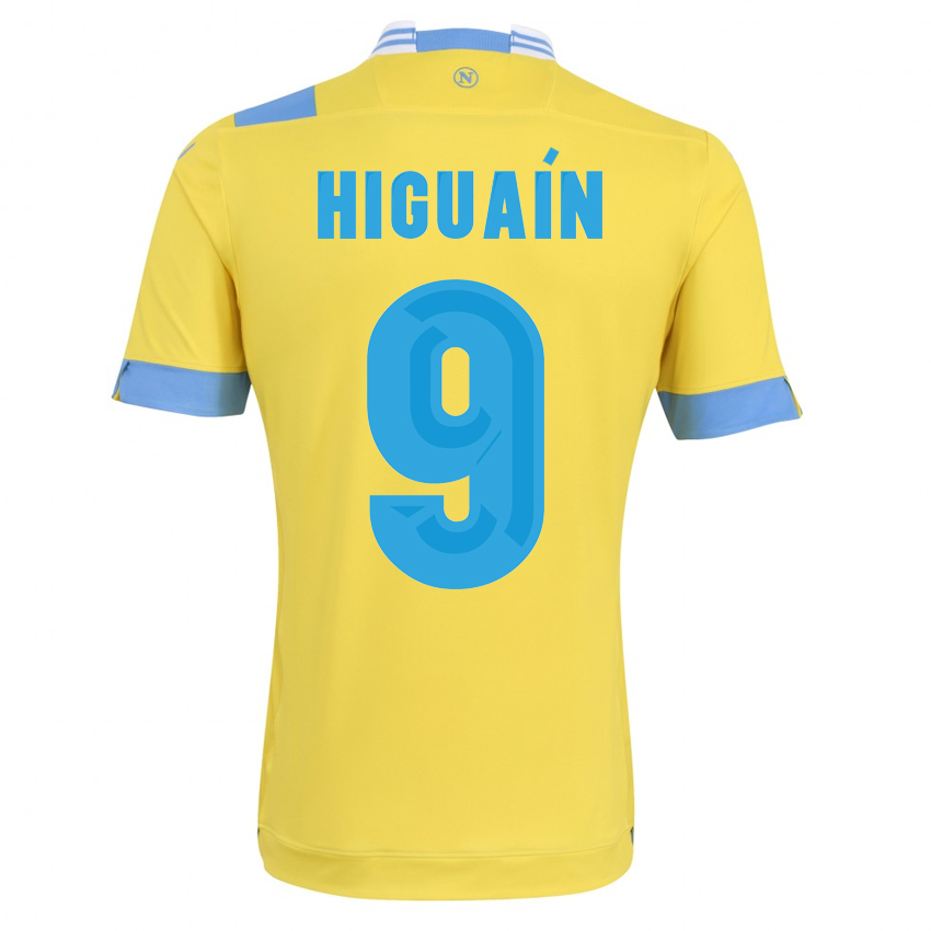 13-14 Napoli 9 Higuain Away Yellow Jersey Shirt - Official Replica