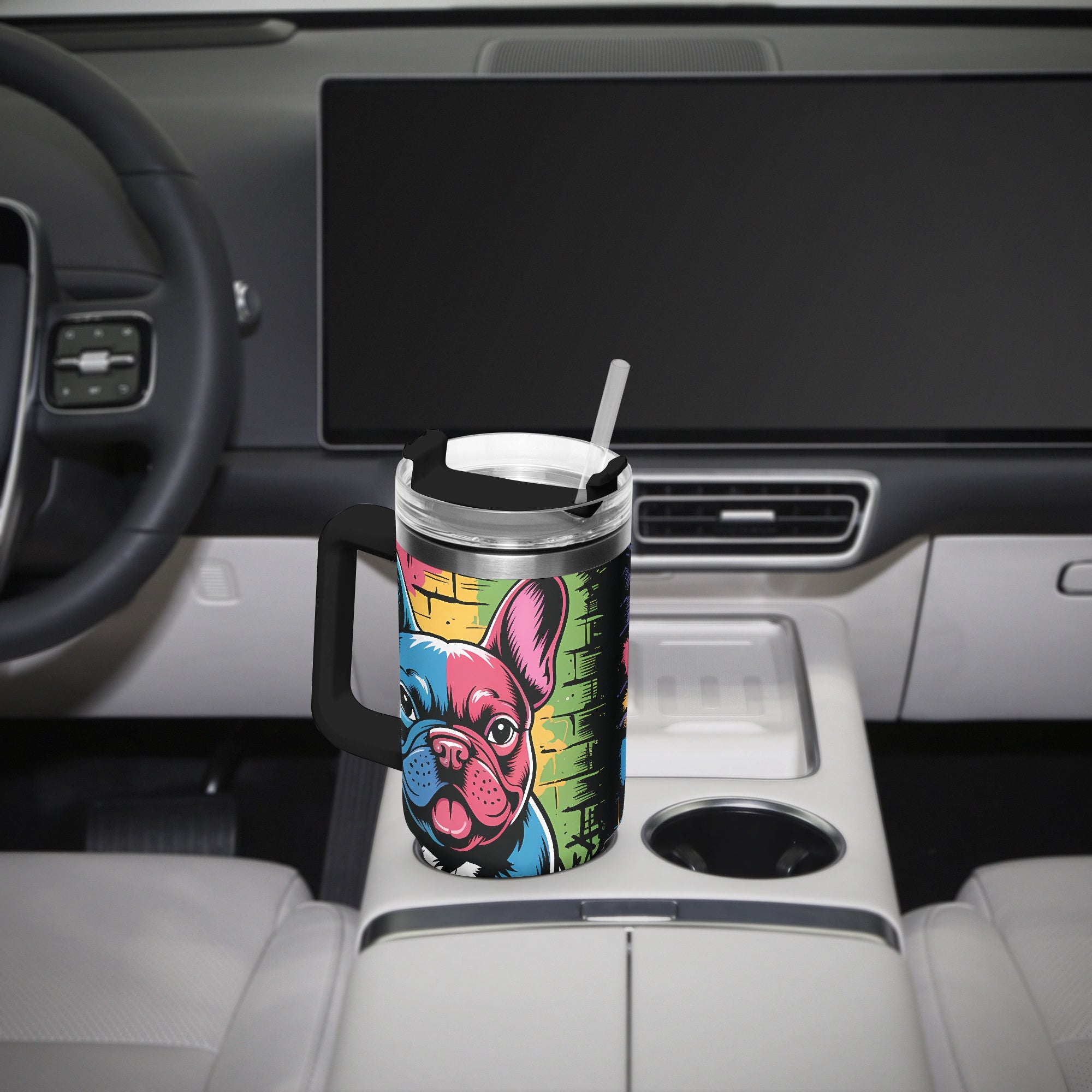 Durable Ziggy - Comfortable Car Tumbler Cup For Frenchie Pups