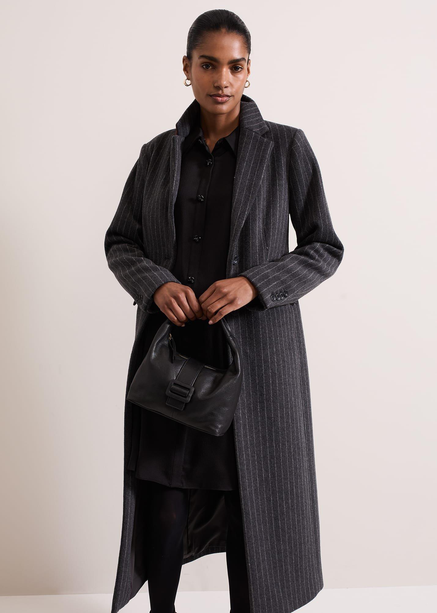 Tila Black Satin Embellished Shirt Dress