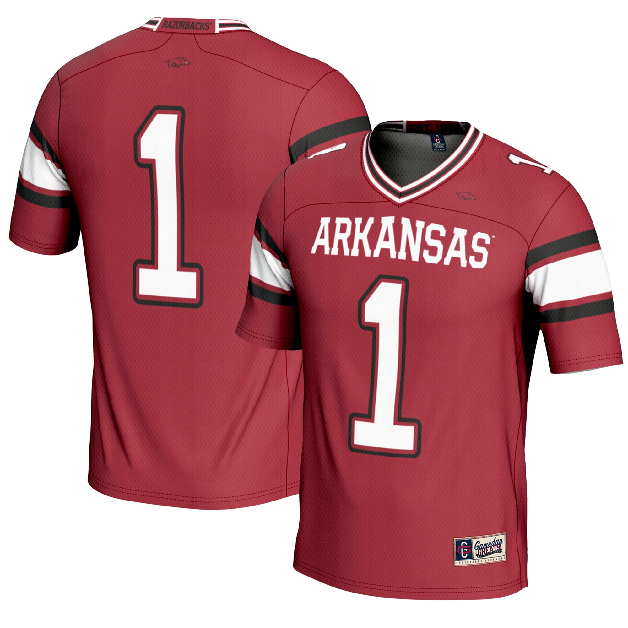 #1 Arkansas Razorbacks GameDay Greats Youth Football Jersey - Cardinal