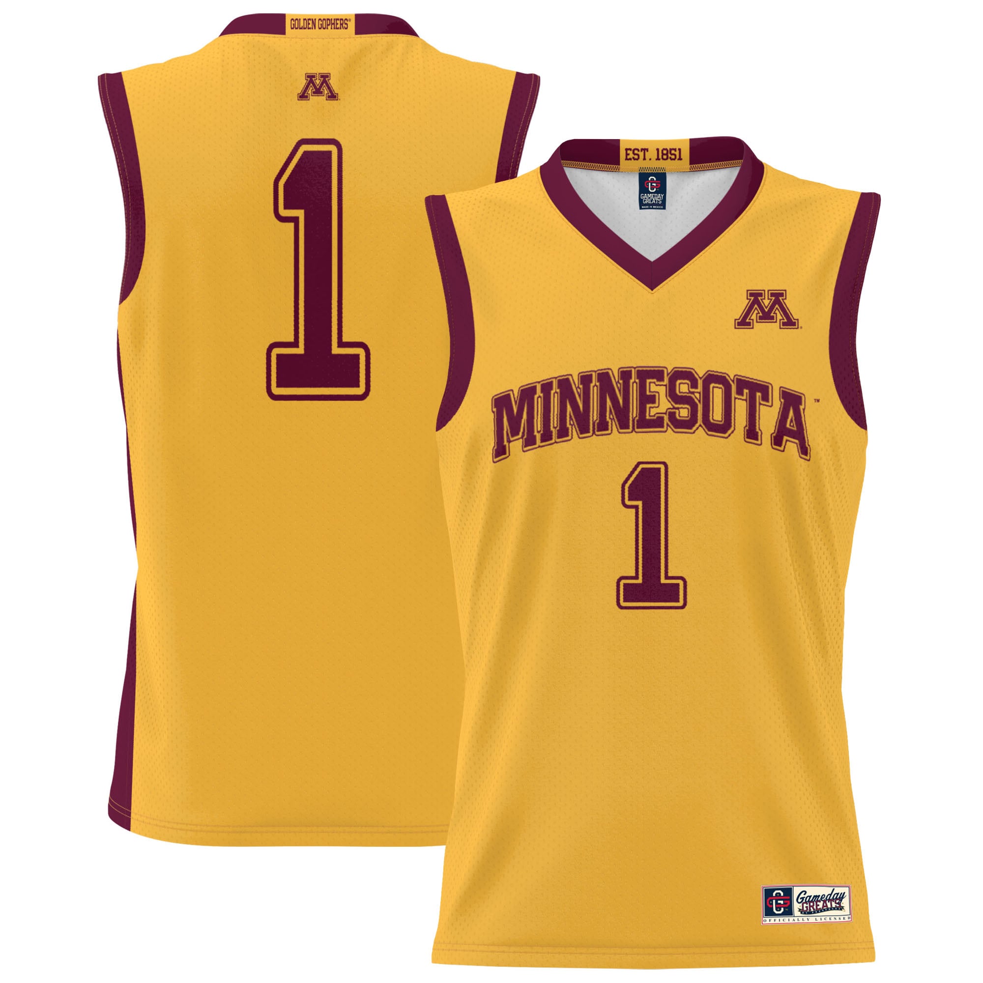 #1 Minnesota Golden Gophers GameDay Greats Youth Lightweight Basketball Jersey - Gold