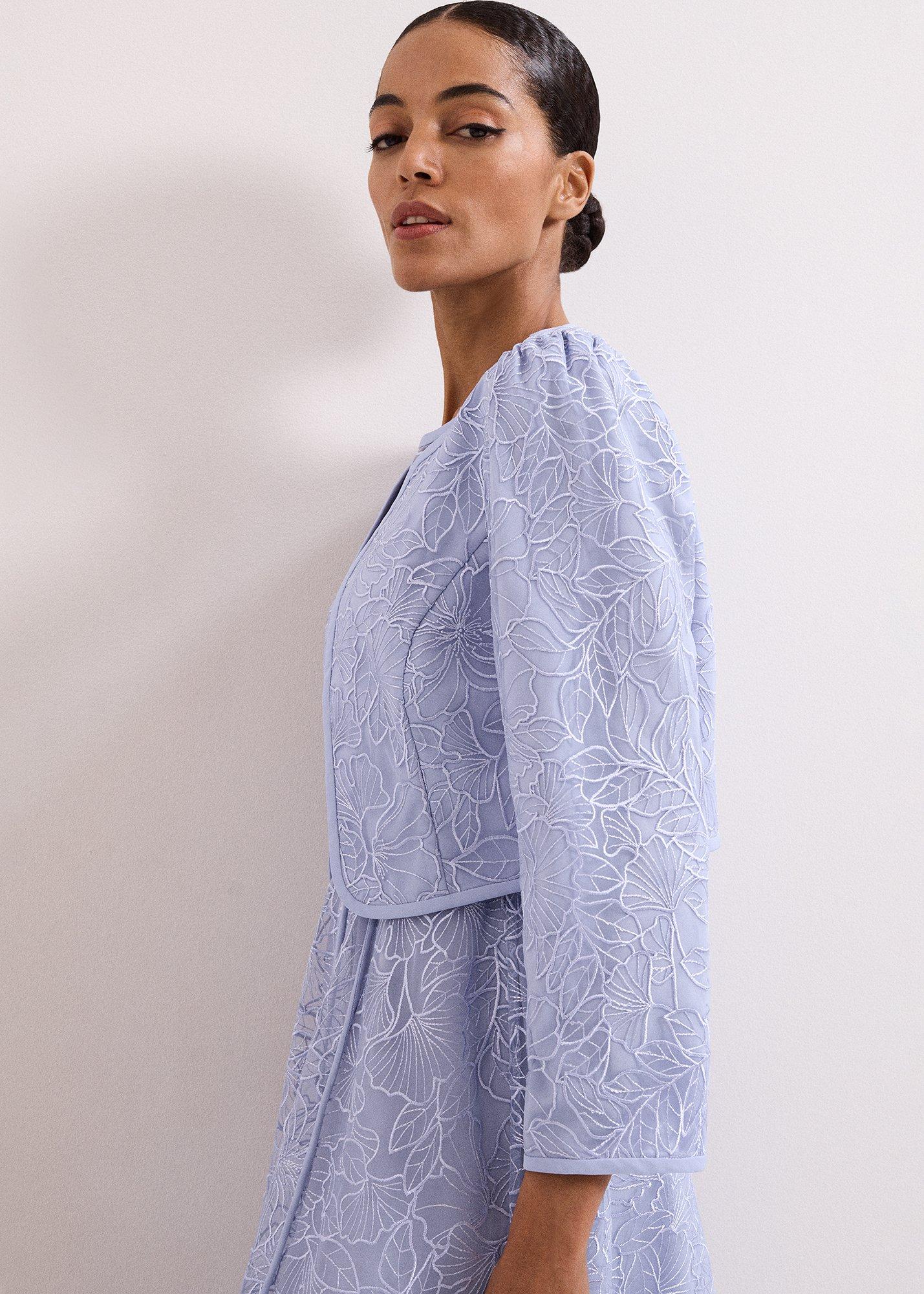 Sakura Blue Embroidered Jacket