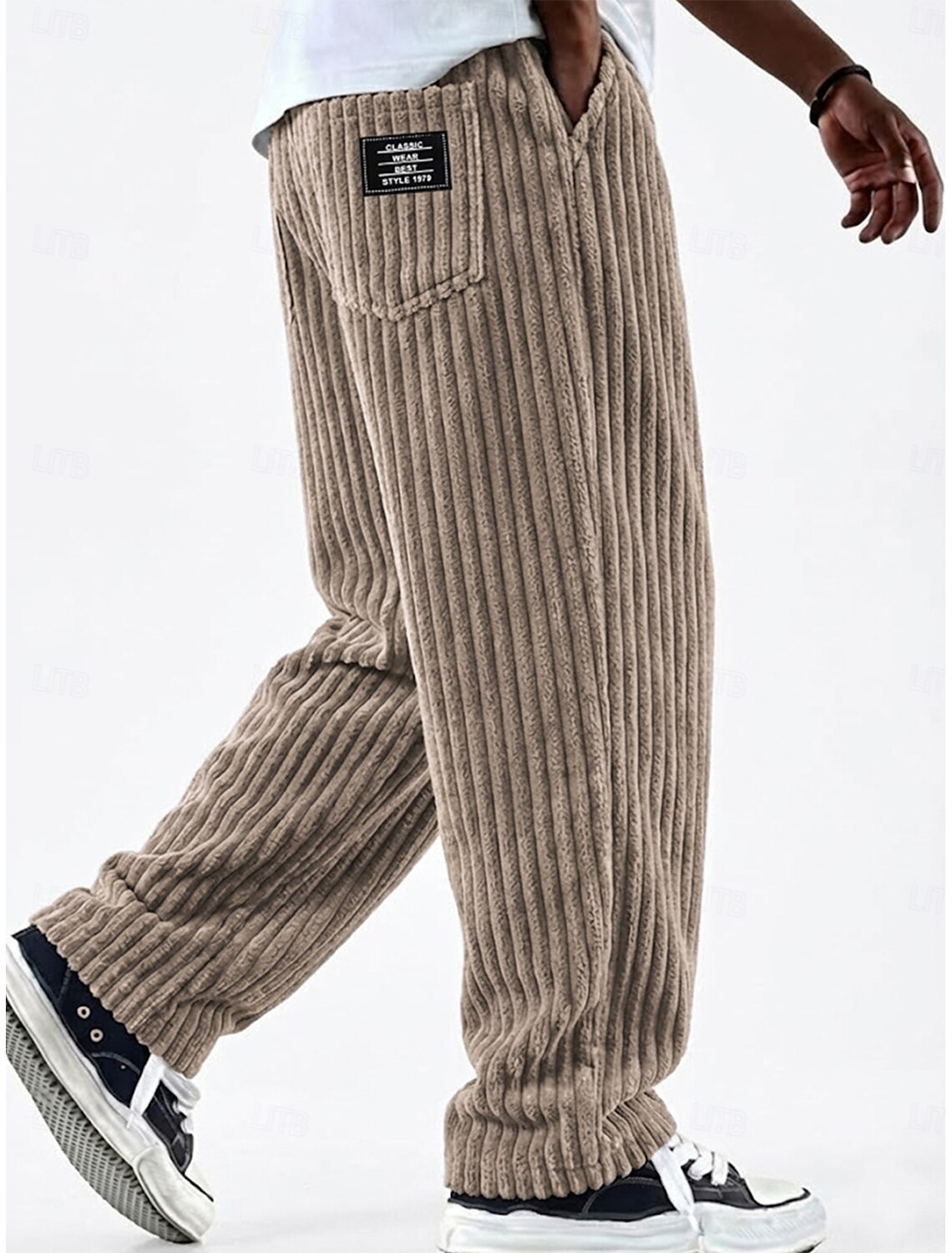 Men's Shorts Casual Corduroy Pocket Elastic Waist Simple Plain Comfort