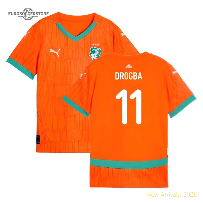 Top-grade 2024-2025 Ivory Coast Home Kit (kids) (drogba 11)