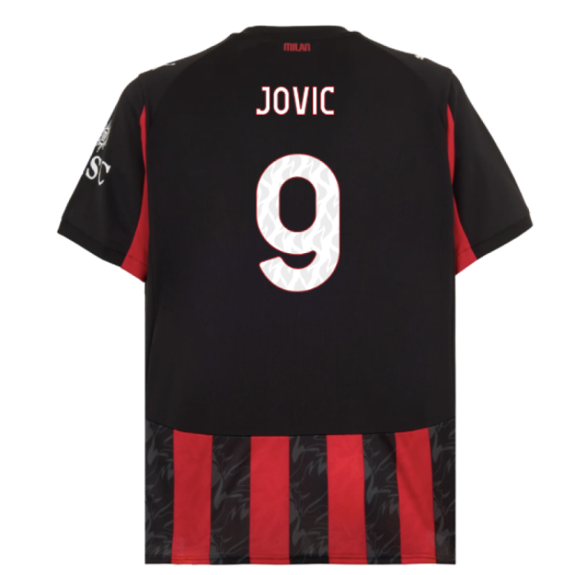 2025-2026 AC Milan Home Comfortable Shirt (Jovic 9) Durable Stitching