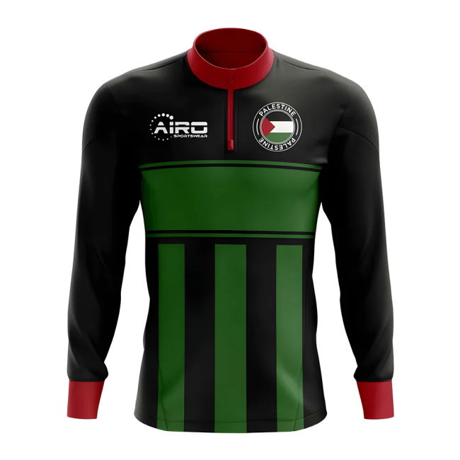 Top-Tier Match-Ready Palestine Concept Football Half Zip Midlayer Top